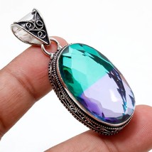 Multi Tourmaline Vintage Style Oval Shape Gemstone Pendant Jewelry 2.20&quot; SA 1928 - £4.71 GBP