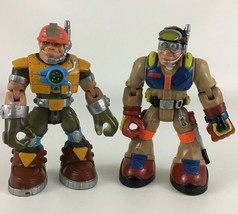 Rescue Heroes Jack Hammer Rock Miner 6&quot; Action Figures 2pc Lot Fisher Pr... - £15.44 GBP