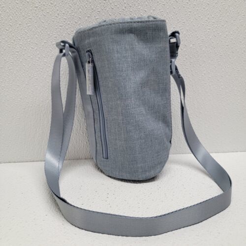 Vera Bradley Lighten Up Water Bottle Crossbody Bag Zen Gray NWOT Denim Blue - $24.65