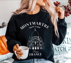 Montmartre France Sweatshirt,Vintage Womens French Paris Crewneck sweater,France - £35.77 GBP
