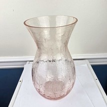 Pink Crackle Glass Vase 10&quot; - $34.65