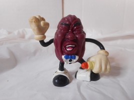 1987 California Raisins Figure Singer w Microphone CALRAB 2 1/2 inch #15 Stands - £7.77 GBP