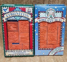 Set of 2 1990s VTG Daisy Kingdom Christmas Foam Rubber Stamp Art Sets - $48.38