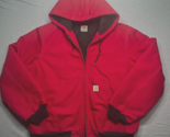 VTG Carhartt Red Thermal Lined Jacket No Size Tag See Photos Mens - $144.05