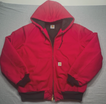 VTG Carhartt Red Thermal Lined Jacket No Size Tag See Photos Mens - $144.05