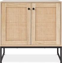 Best Choice Products 2-Door Rattan Storage Cabinet, Accent Furniture,, N... - £115.17 GBP