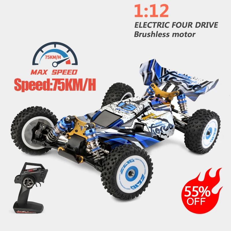 WLtoys 124017 124019 75KM/H 2.4G Racing RC Car Brushless 4WD Electric High Speed - £141.88 GBP+