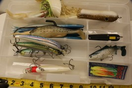 Lot Misc Large Fish Fishing Lures With Case Lures Worms Imperial Ireland... - £25.64 GBP