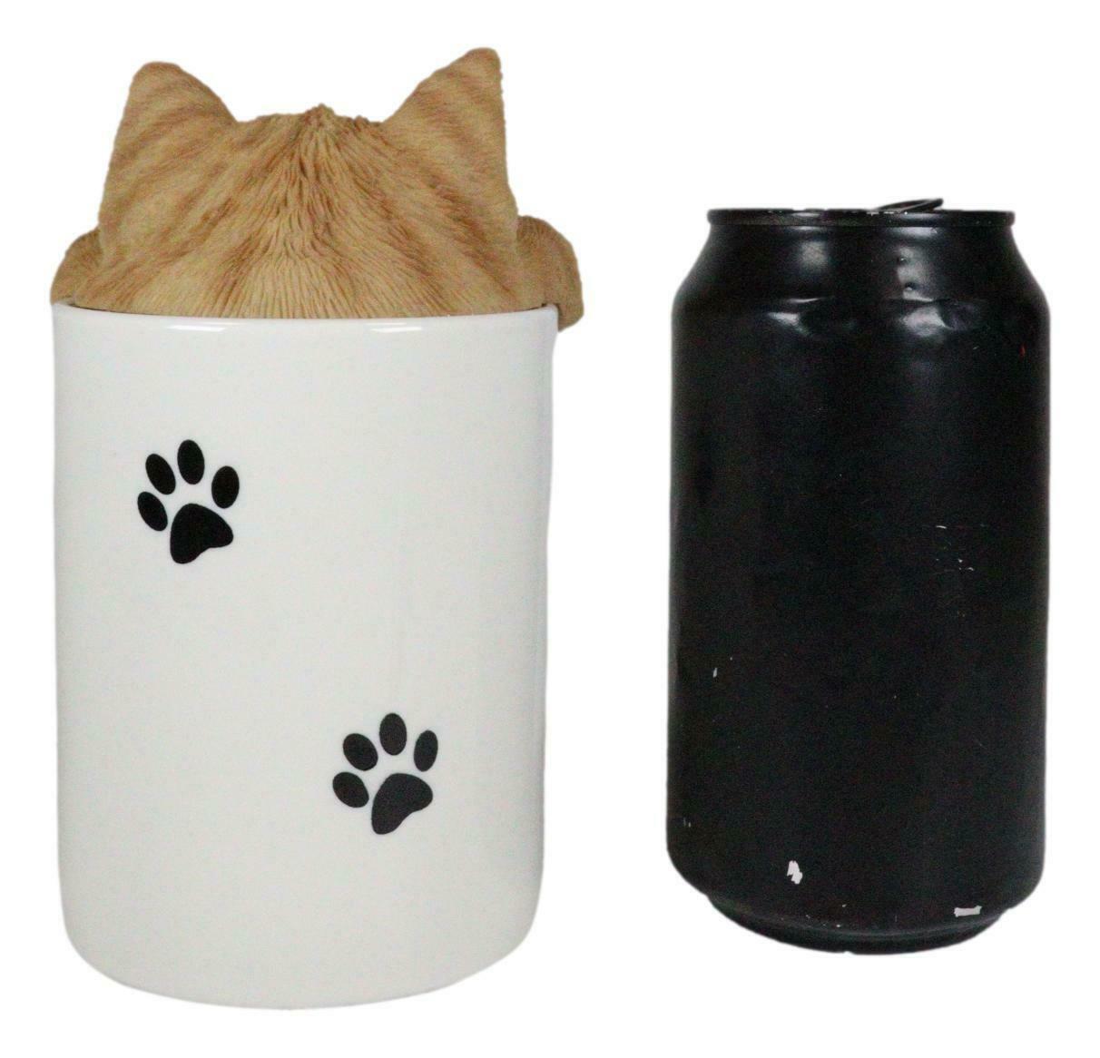 Ceramic Orange Tabby Cat Hiding and Peeking and 50 similar items