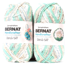 (2 Count) Bernat Handicrafter Scrub Off 74009 Rain Drops 100% Cotton Yarn 8.8 oz - £23.70 GBP