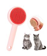 Self-Cleaning Pet Grooming Brush for Dogs &amp; Cats Pink Ergonomic Massage - $64.35 MXN