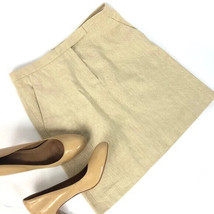 DKNY Women&#39;s Pocket Pencil Skirt Linen Blend Straight Tan Beige Zip Size 4 - $13.85