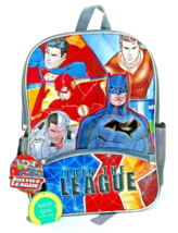 Justice League Backpack Comics Aquaman Superman Flash Batman Kids DC  16&quot; NWT - £10.04 GBP