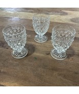 3 Vintage Small Goblet Juice Glass Clear Hobnail Anchor Hocking Footed - $15.00