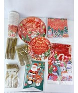 175 PCS  Plates and Napkins Merry Christmas Happy New-year Party Supplies - $21.90