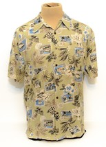 Hathaway Men’s Green Floral Hawaiian Button Down Short Sleeve Shirt Large - £7.79 GBP
