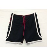 Quicksilver Board Shorts Men&#39;s Size Medium Black Red Swim Shorts - $7.92