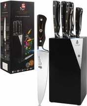 TUO TC1510 6 Pcs German Steel Kitchen Knife Set with Wooden Block Legacy Series - £133.64 GBP