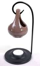 Warm Reddish Brown Ceramic Oil Warmer Hanging Tear Drop Tea Light - £7.82 GBP