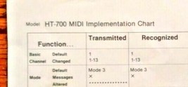 Original Casio MIDI Implementation Chart Sheet for HT-700 Digital Keyboard - £9.54 GBP