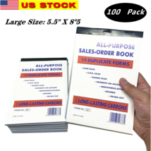 100x Large 50 Sets 5.5&quot; X 8.5&quot;Sales Book Order Receipt Invoice Carbonless Copy - £93.95 GBP