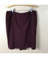 New York &amp; Company Stretch Skirt 18 Maroon Red Straight Knee-Length Kick... - £14.79 GBP