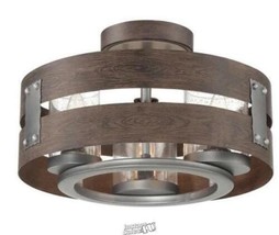 Europhse-3-Light Expresso Clear Glass Semi-Flush Mount and Pendant 16X9.5 - £79.72 GBP