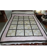 Handmade 20- Window Pane TIED Cotton PATCHWORK THROW or COVER QUILT - 54... - £31.13 GBP