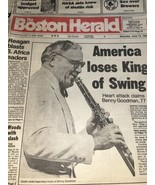 Benny Goodman Death Boston Herald June 14 1986 King Of Swing - £26.74 GBP