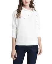 MSRP $69 Vince Camuto Women&#39;s Fold Over Neck Long Sleeve Top Natural Size XL - £11.05 GBP