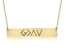 God Is Greater Than Highs &amp; Lows Necklace: Sterling Silver, 24K Gold, Rose Gold - £93.81 GBP