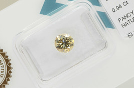 Round Shape Diamond Natural Fancy Brown Loose 0.94 Carat SI1 IGI Certificate - £931.07 GBP