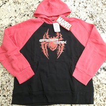 NEW SpiderMan Hoodie boys size LARGE Miles Morales glitch logo Hooded Sw... - $28.00