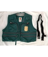 Vintage Columbia Fishing Vest Size Large Green USA Made Water Repellent ... - $89.05