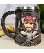 Ebros Caribbean Seas Pirate Captain Sparrow And Hook Large Tankard Coffe... - $657.83 MXN