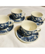 Alfred Meakin Fair Winds Blue set of 4 cup and saucer, Staffordshire Eng... - £31.11 GBP