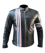 Peter Fonda Movie Leather Jacket Real Cowhide Leather Black Biker Leather - $209.99