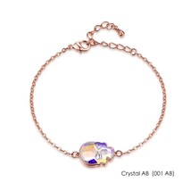 Crystals From Swarovski Skull Bangles Bracelets For Women New Fashion Rose Gold  - £18.63 GBP