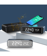 LED Bass Bluetooth Speaker with Alarm Clock Temperature Wireless Charging - $1,713.36 MXN