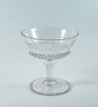 Footed Compote Bowl Design With Fern Leaves and Scalloped Edge Stem Vintage - $12.99