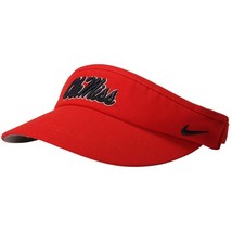 Nike Mississippi Ole Miss Rebels Coaches Dri-Fit Adjustable Visor HAT - Red NEW - $24.70