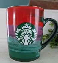 2021 Starbucks Brushstroke Collectible Mermaid Coffee Mug Red Green Purple 10 Oz - £3.95 GBP