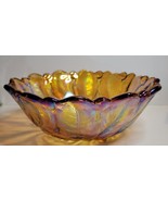 Carnival Glass Iridescent Serving Bowl Marigold - $32.71 CAD
