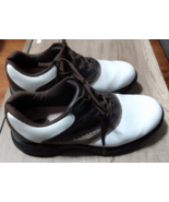 Footjoy FJ Golf Shoes 9.5 W  White Brown Saddle Style - $25.36