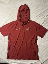 Nike Alabama Crimson Tide Hoodie Shirt Men’s Large Red Short Sleeve 1/4 Zip - $30.00