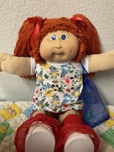 Vintage Cabbage Patch Kid Girl HTF Red Hair Blue Eyes Head Mold #9 1985 - £193.06 GBP