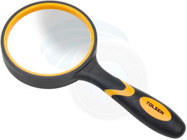 Hand Held Portable Optical Lens 4X 75mm Magnifying Glass Rubber Handle - £7.43 GBP