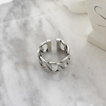 Erling silver minimalist hollow chain ring for charming women party hophip fine jewelry thumb200