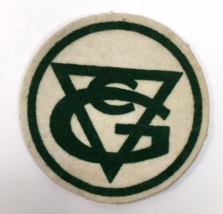 Vintage Felt Patch Unknown Origin Green White G C Triangle 4&quot; - £5.49 GBP