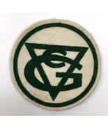 Vintage Felt Patch Unknown Origin Green White G C Triangle 4&quot; - £5.47 GBP